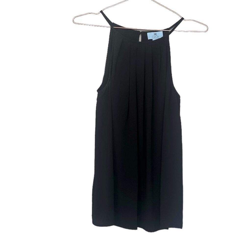 CeCe high neck sleeveless black basic blouse size medium